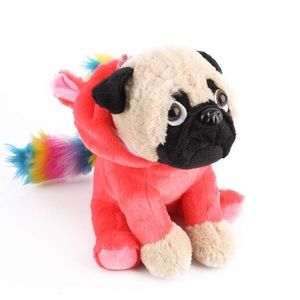 Rainbow Unicorn Pug Dog Plush Toy 12” Stuffed Animal